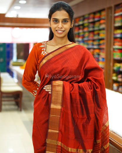 Traditional Red Mangalagiri Silk Cotton - N4320