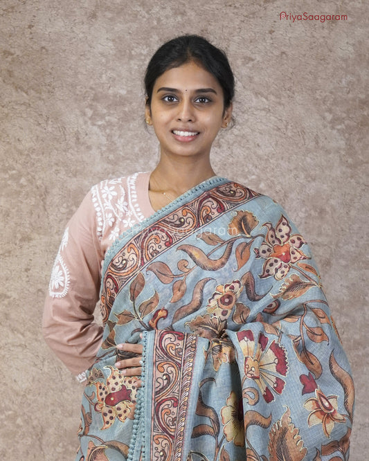 Blue Kalamkari Aari Kota - PC3296
