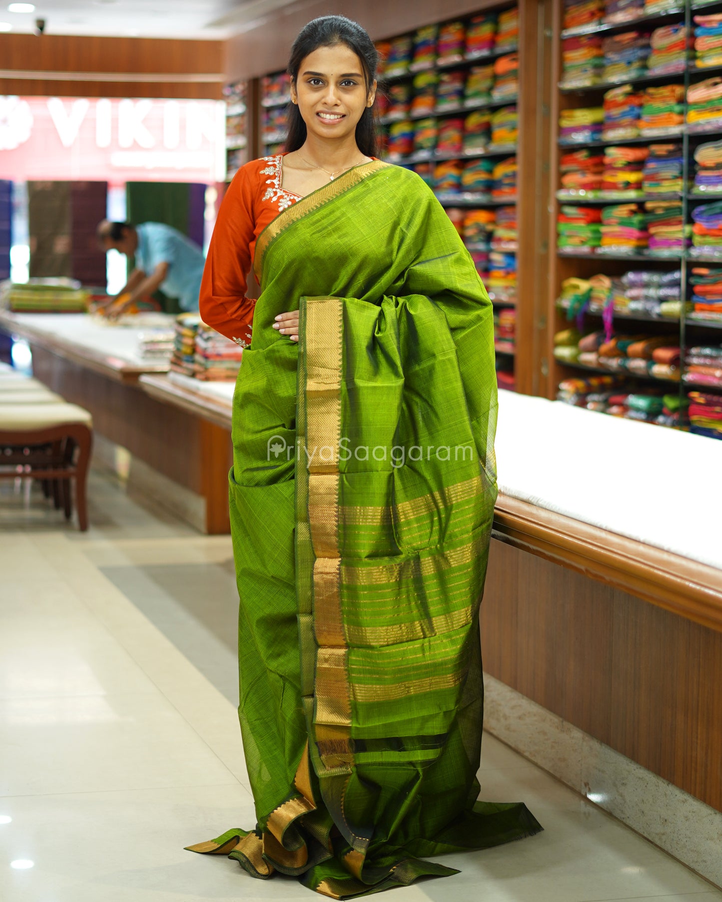 Green Solid Mangalagiri Silk Cotton - N4994