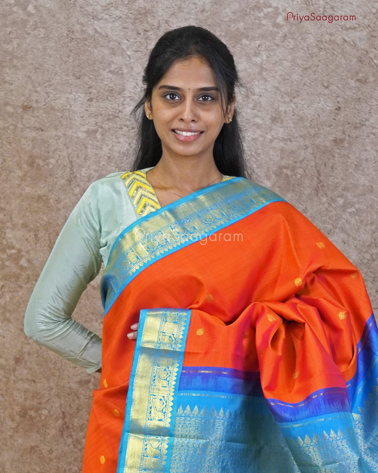 Crimson Red Korvai Kanchipuram - M14239