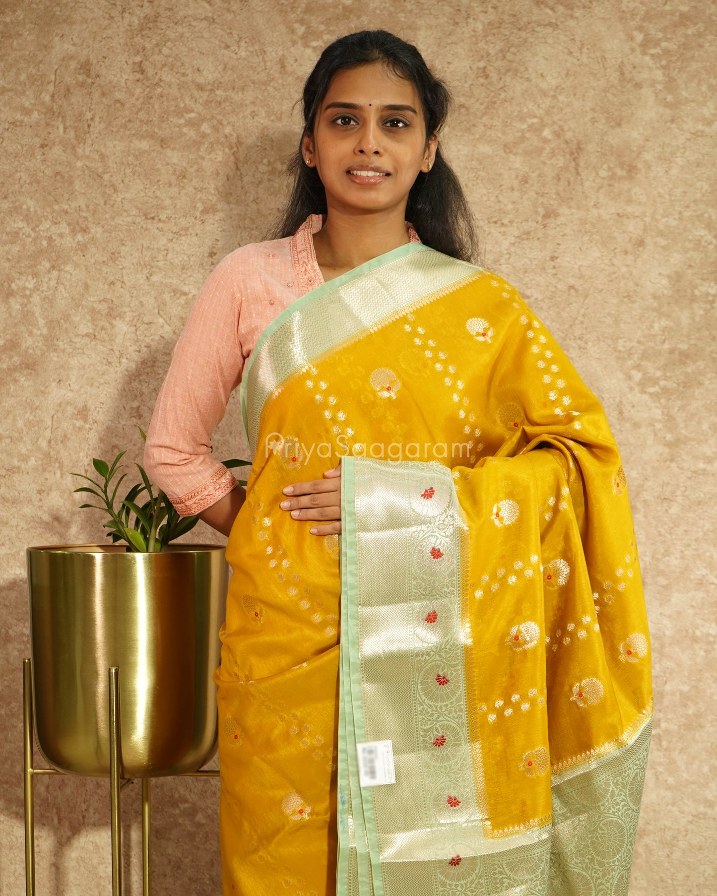 Yellow Blue Raw Mango Silk - PD4249