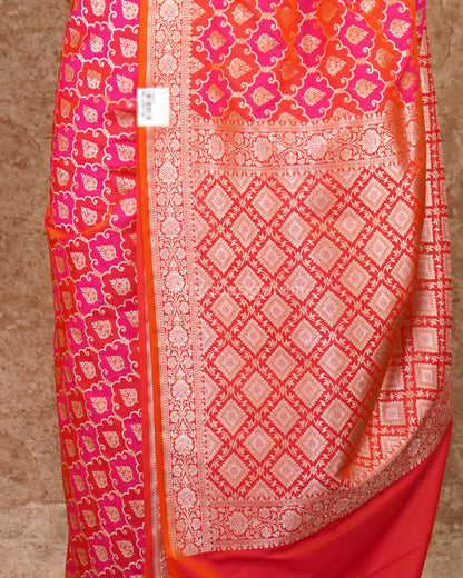 Pink Orange Banaras Silk - PD4568