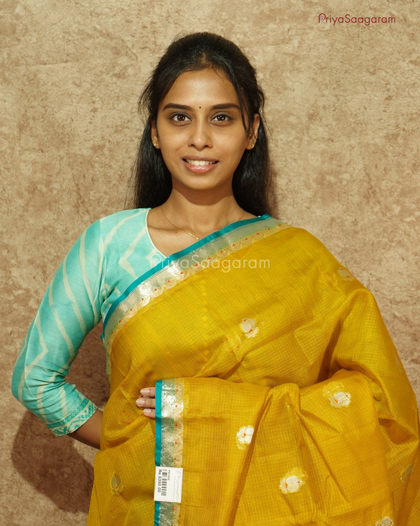 Yellow Blue Kota Silk - PD1055