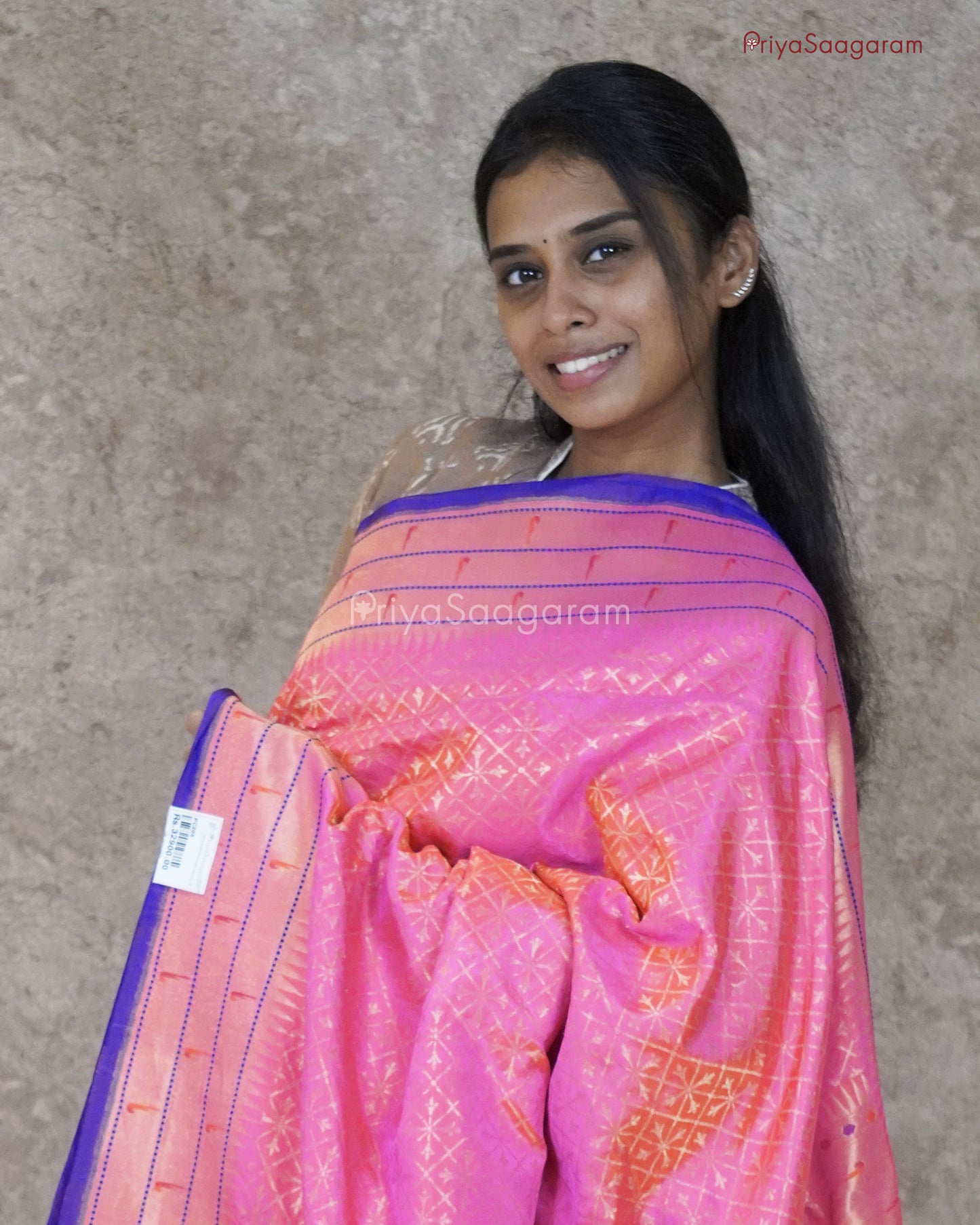 Bright Pink Paithani Banaras - PC205