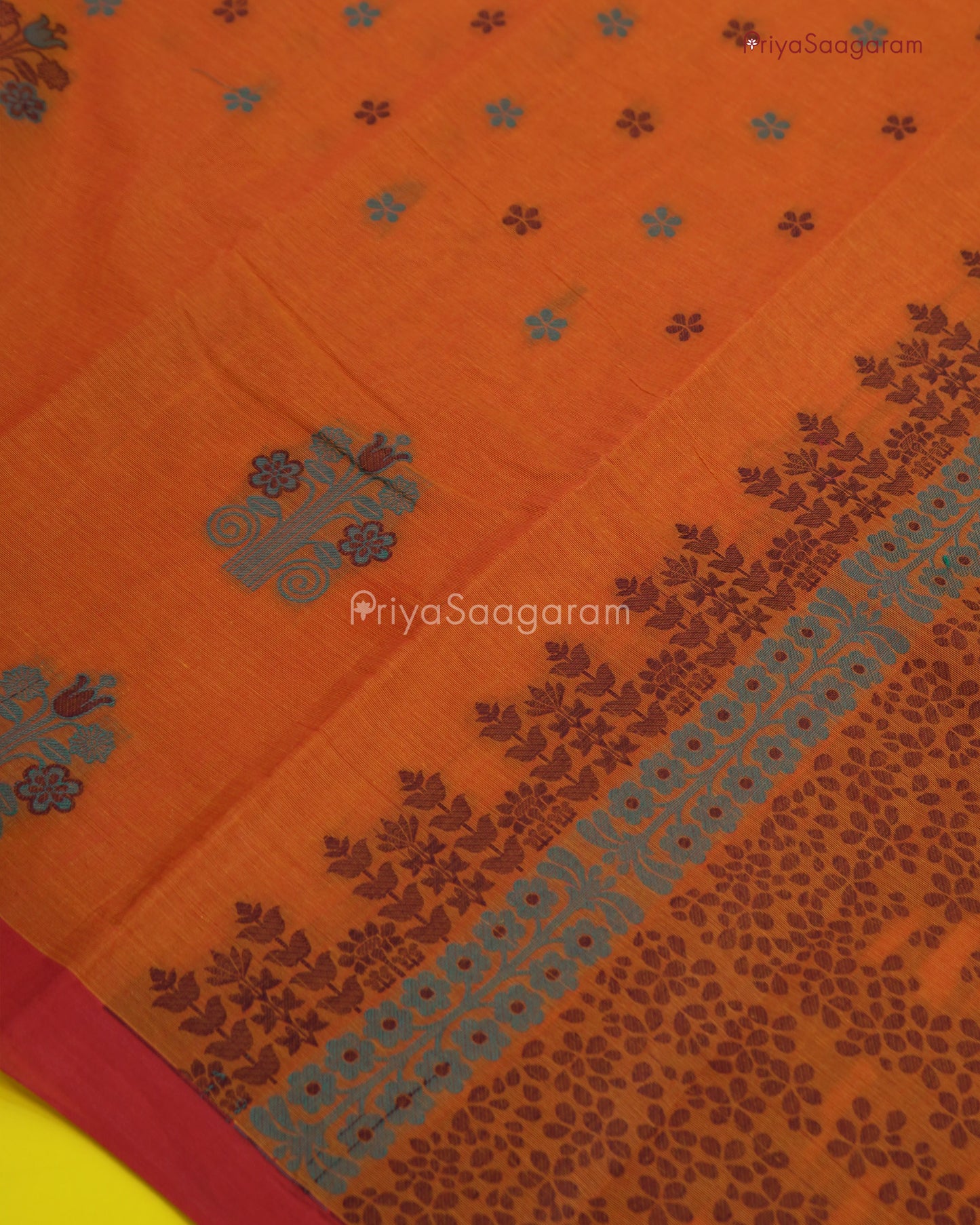 Sunshine Orange Handloom Cotton - N523