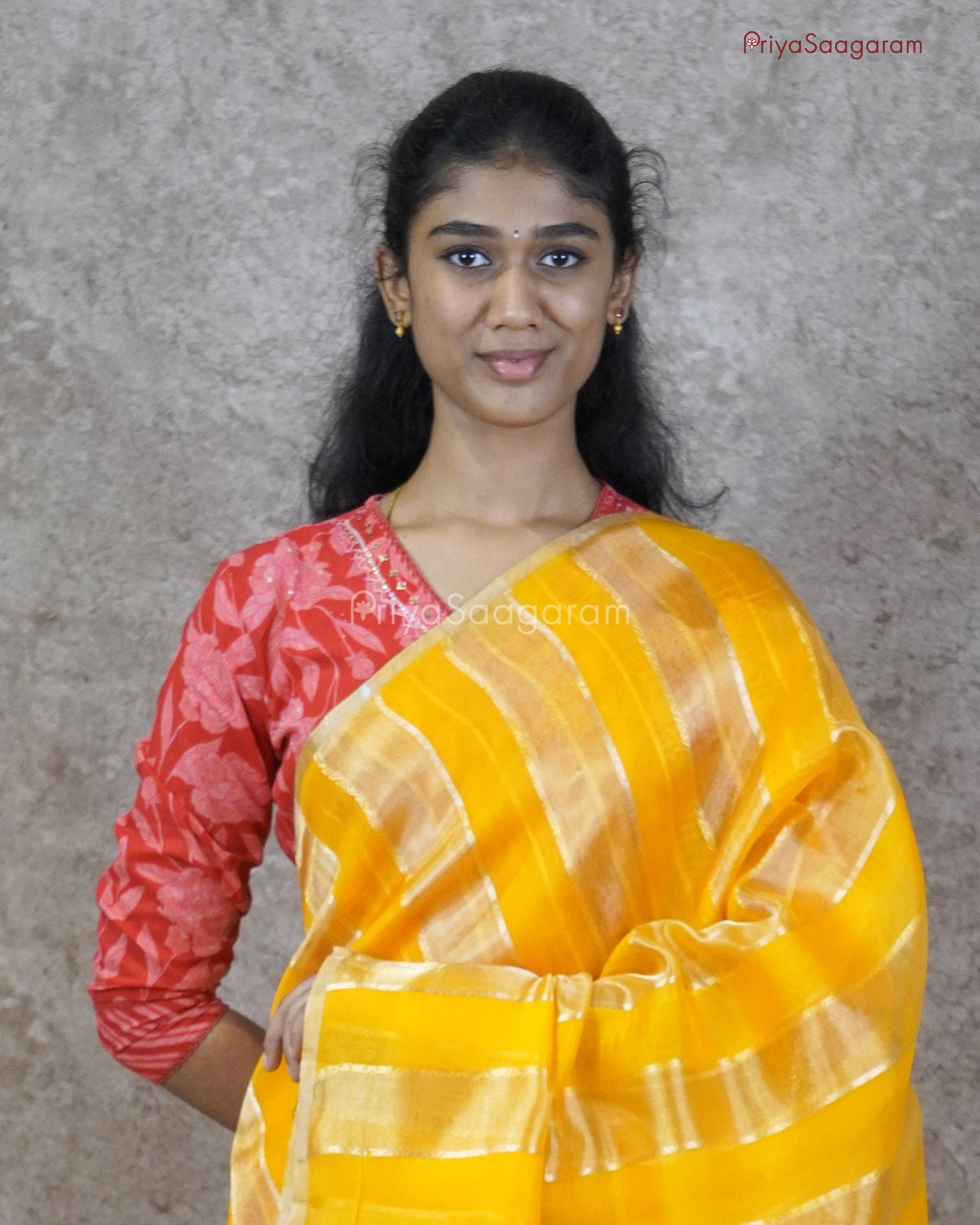 Mango Yellow Cross Kora Silk - PC3833