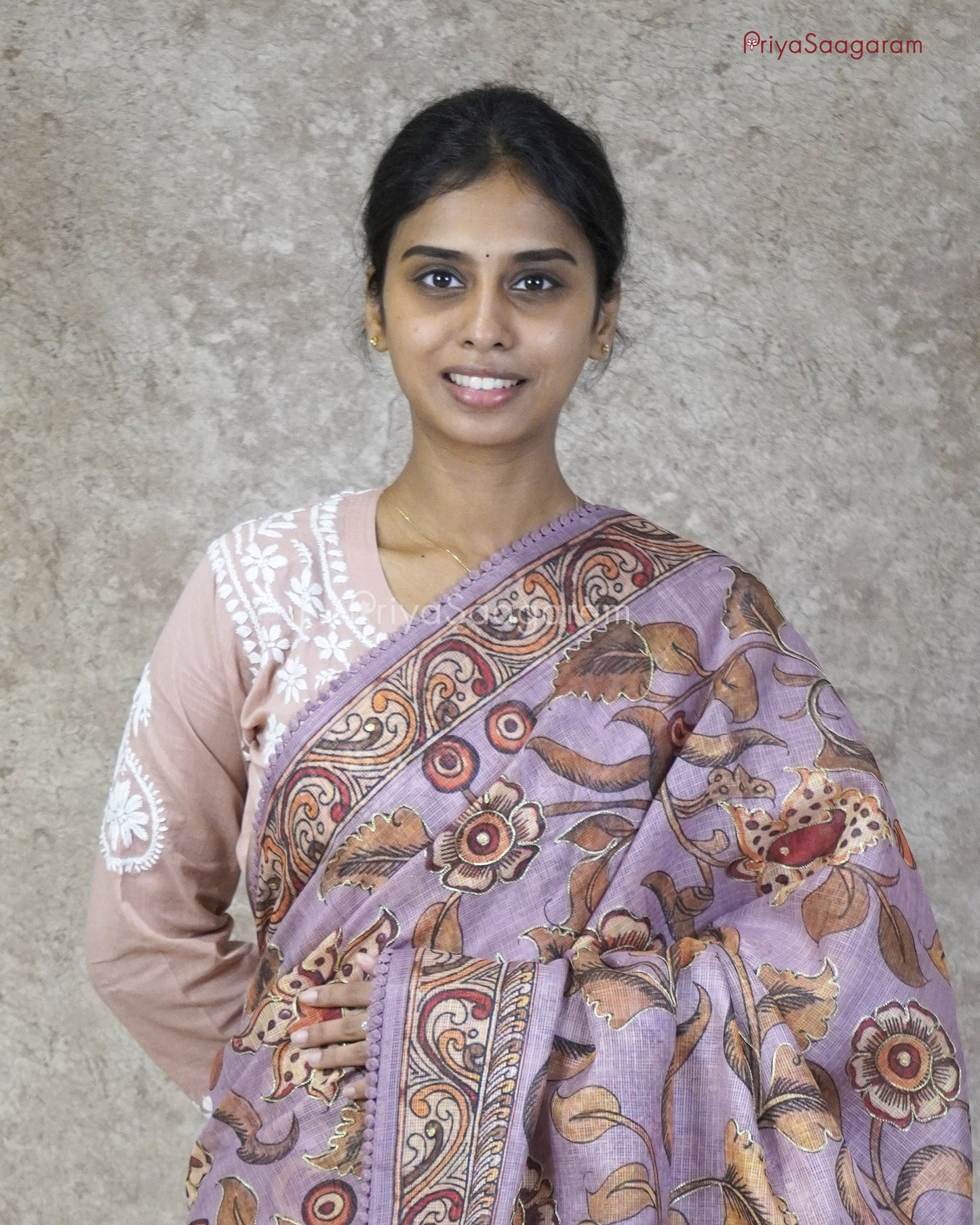 Purple Kalamkari Aari Kota - PC3295