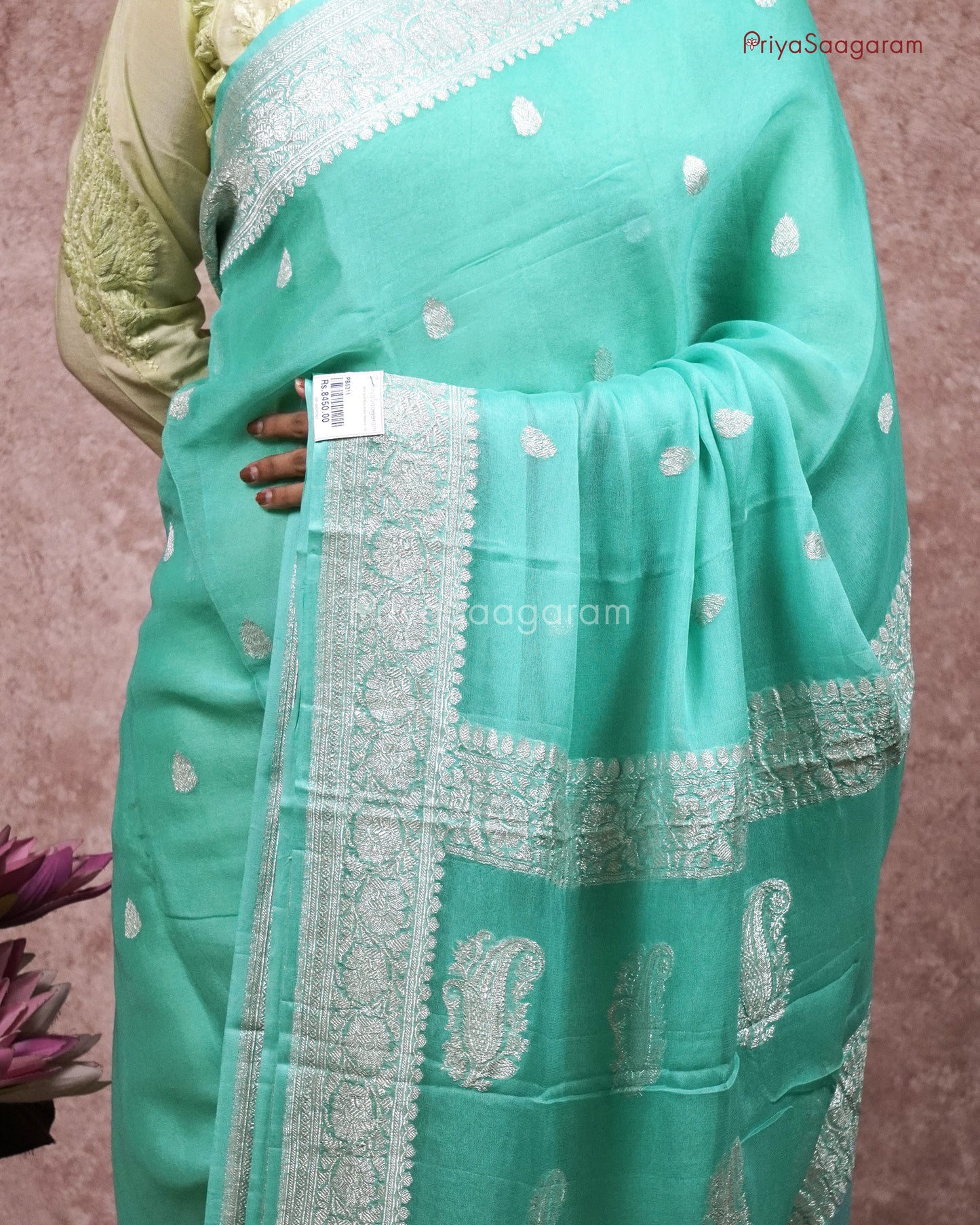 Seafoam Green Pure Chiffon Georgette - PB5311