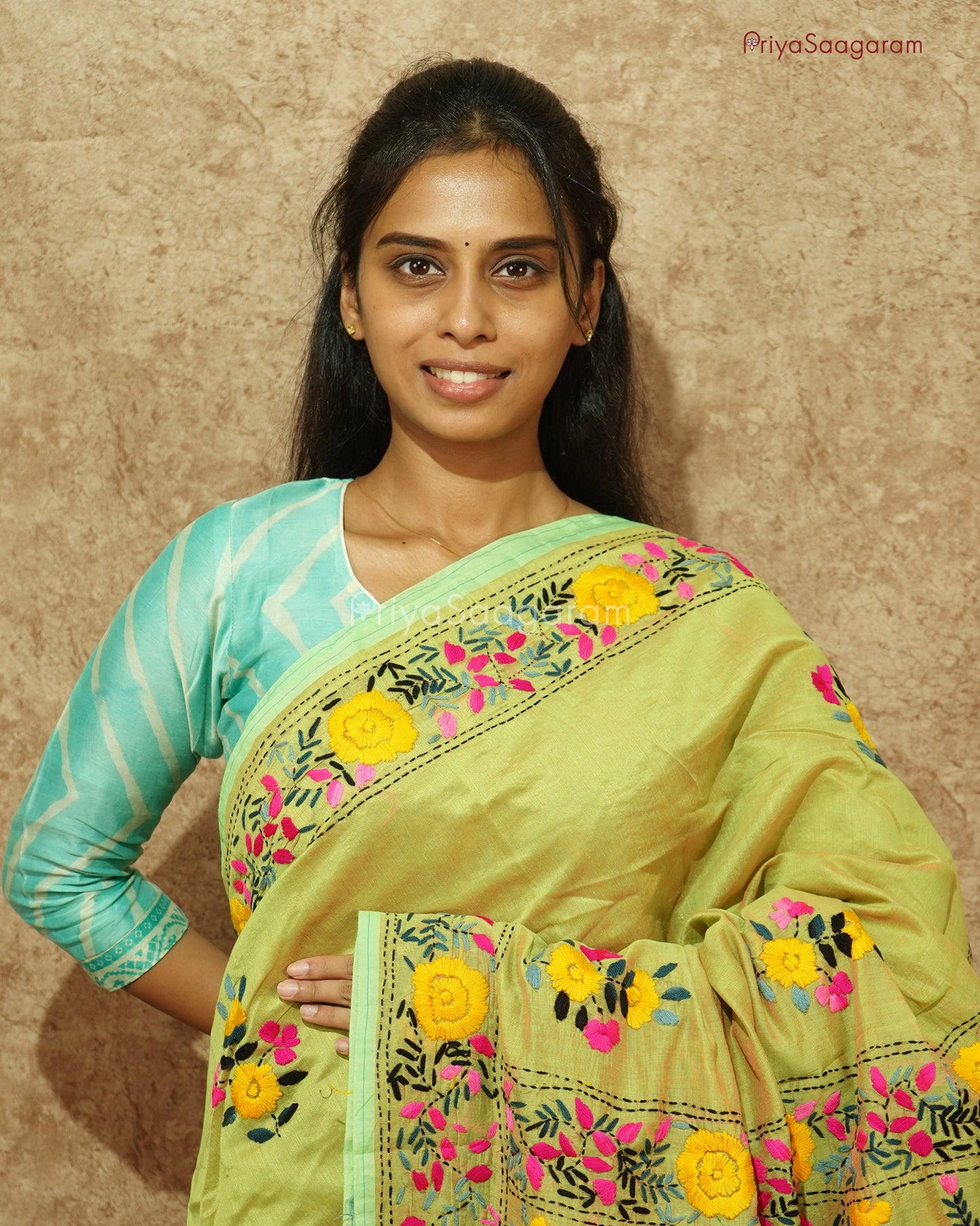 Green FullKari Chanderi Cotton - PD391