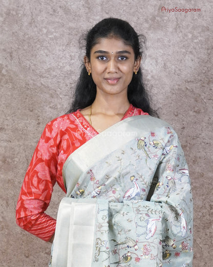 Blue Vanasingaaram Tissue Silk - PC3564