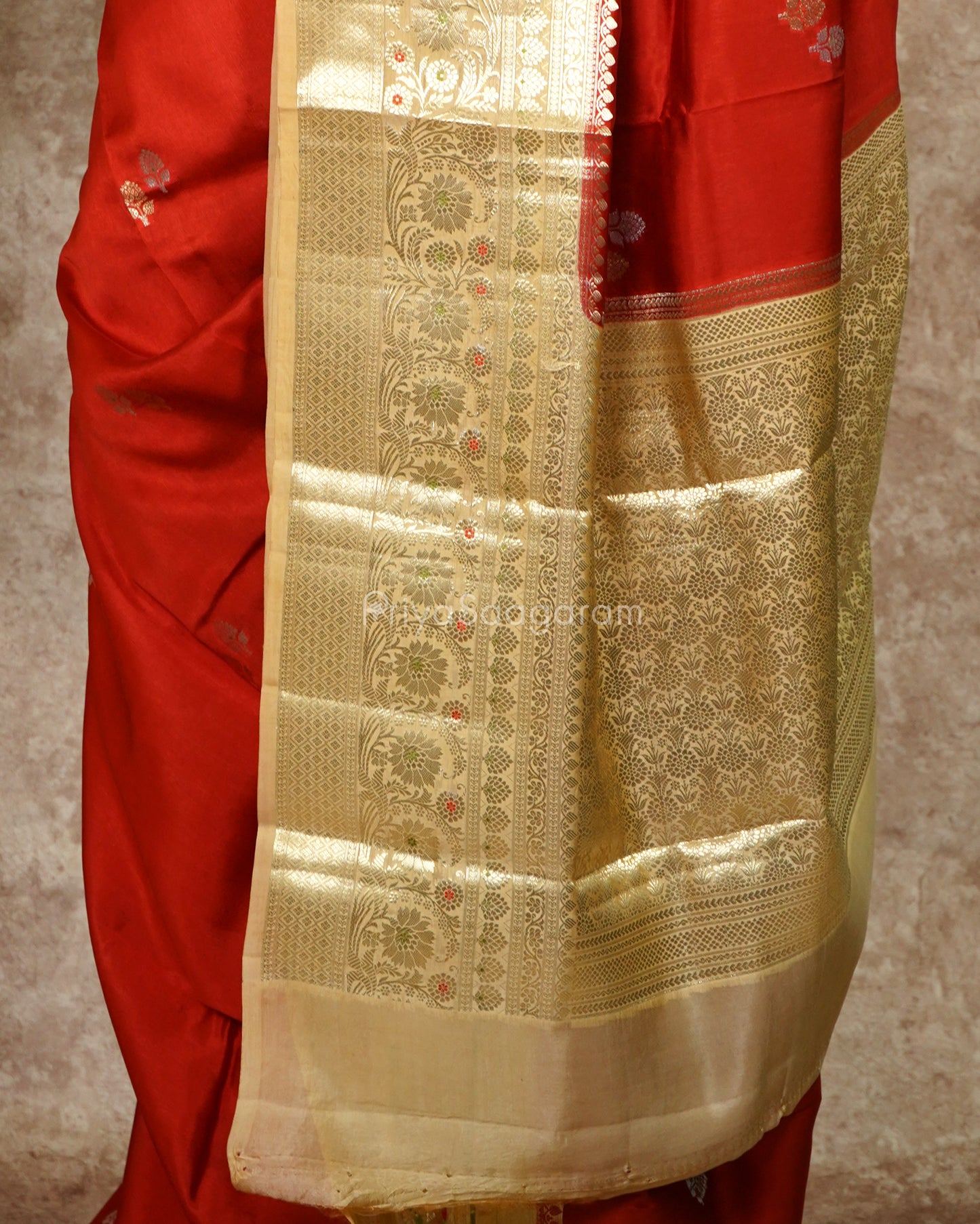 Traditional Red Chiniya Silk - PD4531