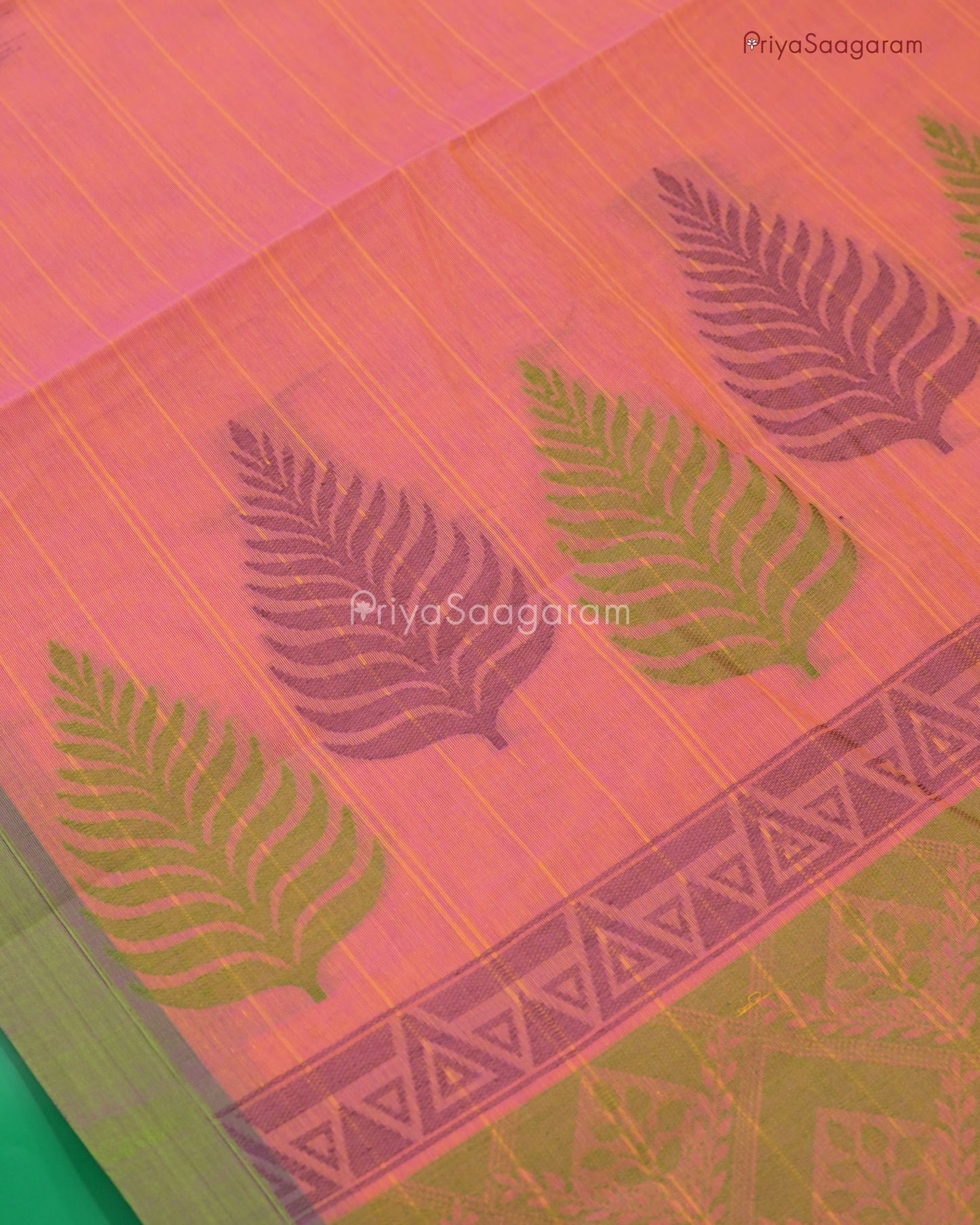 Coral Peach Handloom Cotton - N530