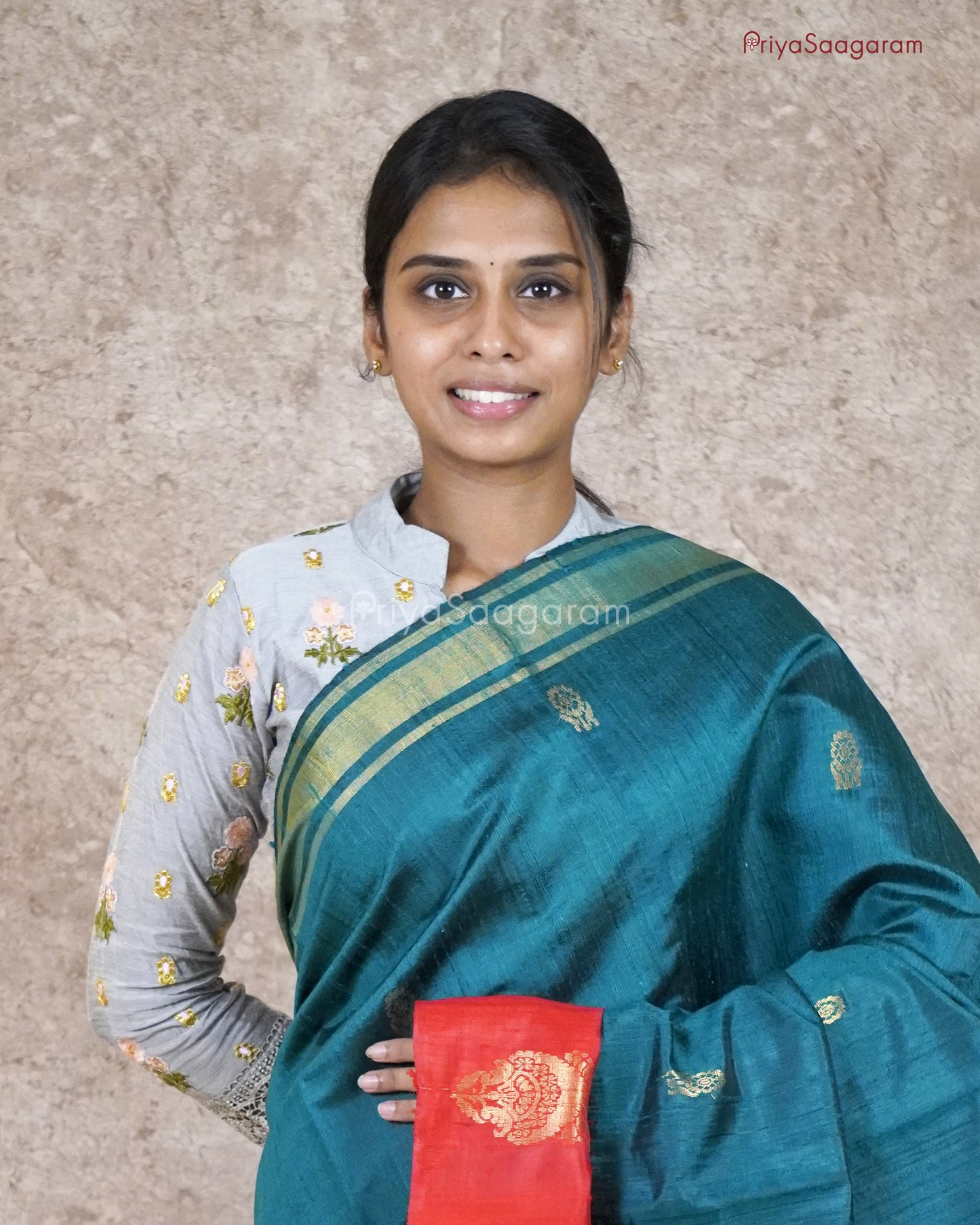 Solid Green Kadhi Tussar - PB2547