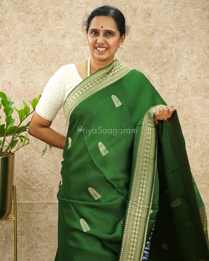 Forest Green Dola Banaras - PD5340