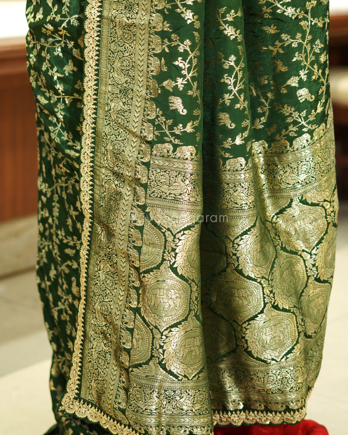 Green Designer Banaras Silk - PE598