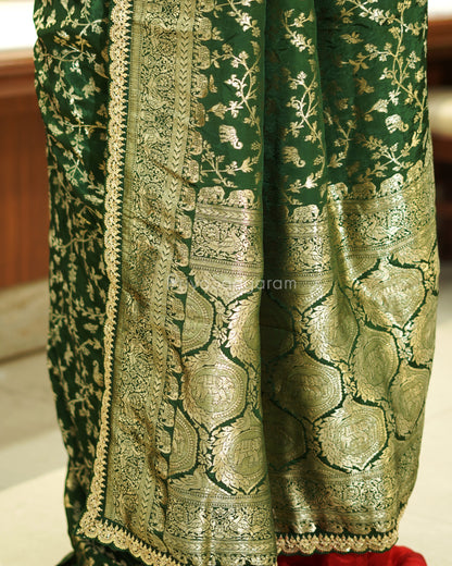 Green Designer Banaras Silk - PE598