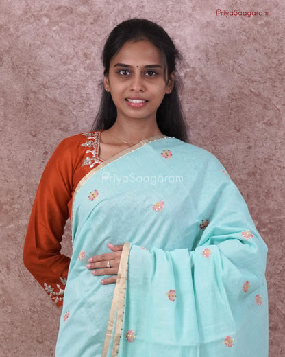 Turquoise Blue Fancy Cotton - PC3670