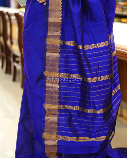Ink Blue Mangalagiri Silk Cotton - N12626