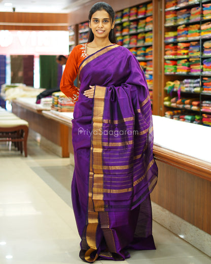 Purple Solid Mangalagiri Silk Cotton - N4990