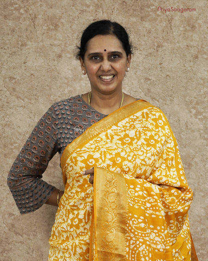 Mango Yellow Batik Crepe - PC3288