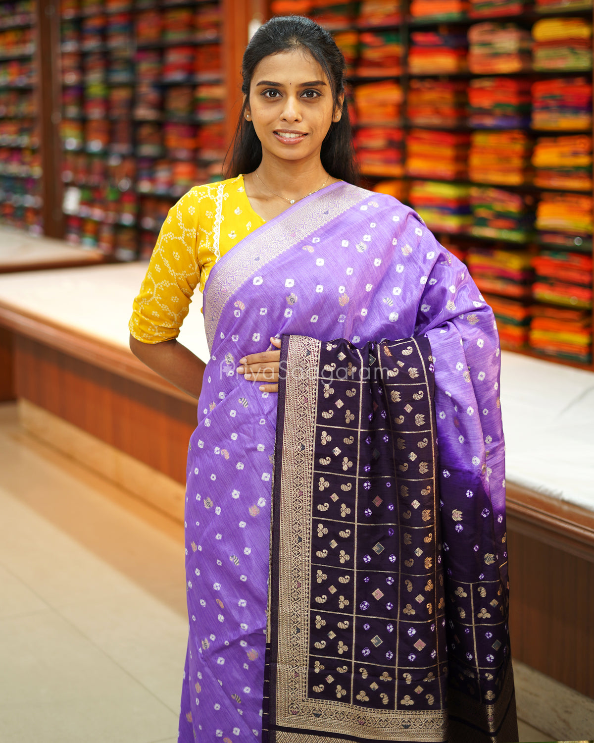 Purple Lavender Woven Chiniya Silk - PE2707