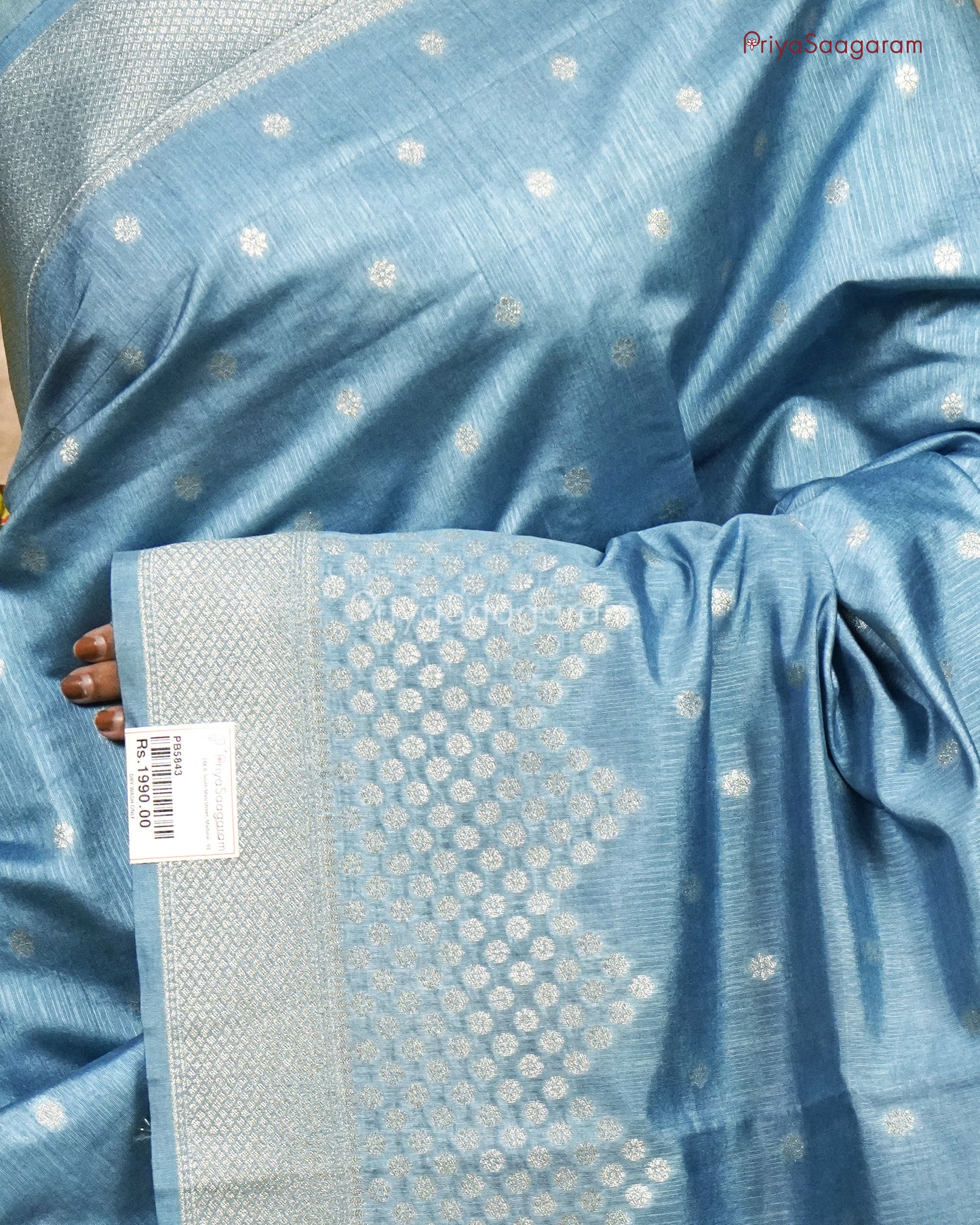 SkyBlue Banaras Tussar - PB5843