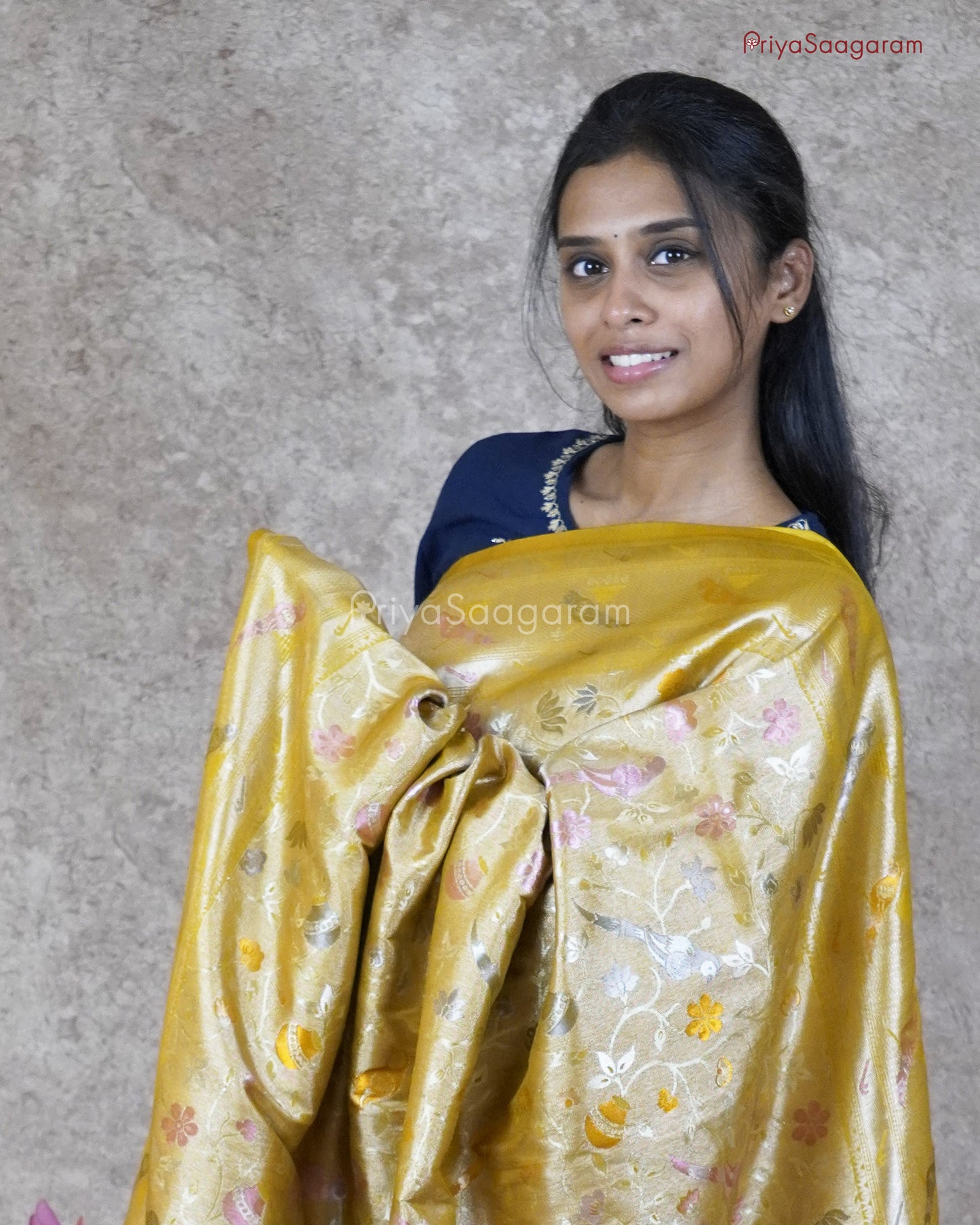 Golden Yellow Banaras Silk - PB5565