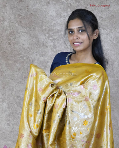 Golden Yellow Banaras Silk - PB5565