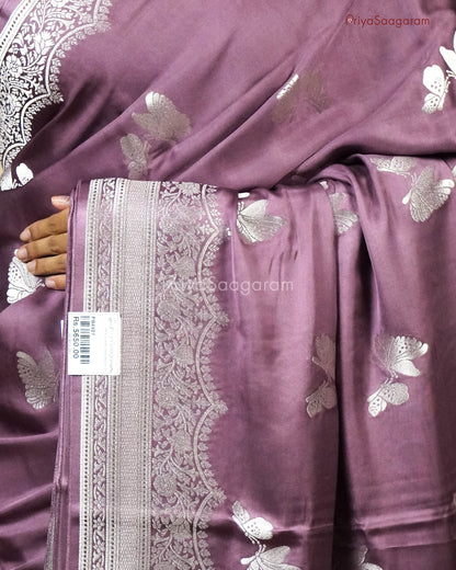 Pale Magenta Satin Banaras - PB4927