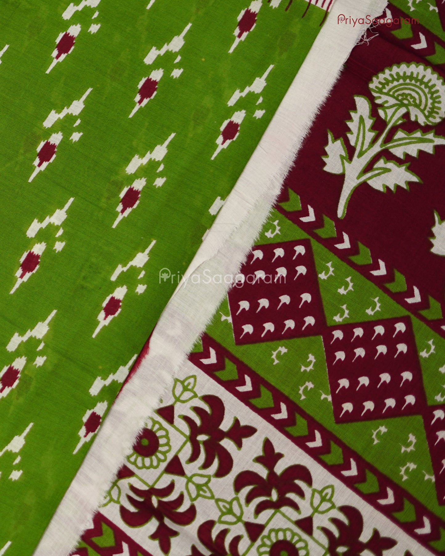 Green Ikkat Mul Cotton - PD183