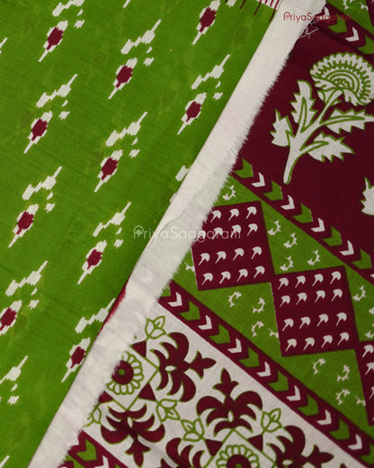 Green Ikkat Mul Cotton - PD183