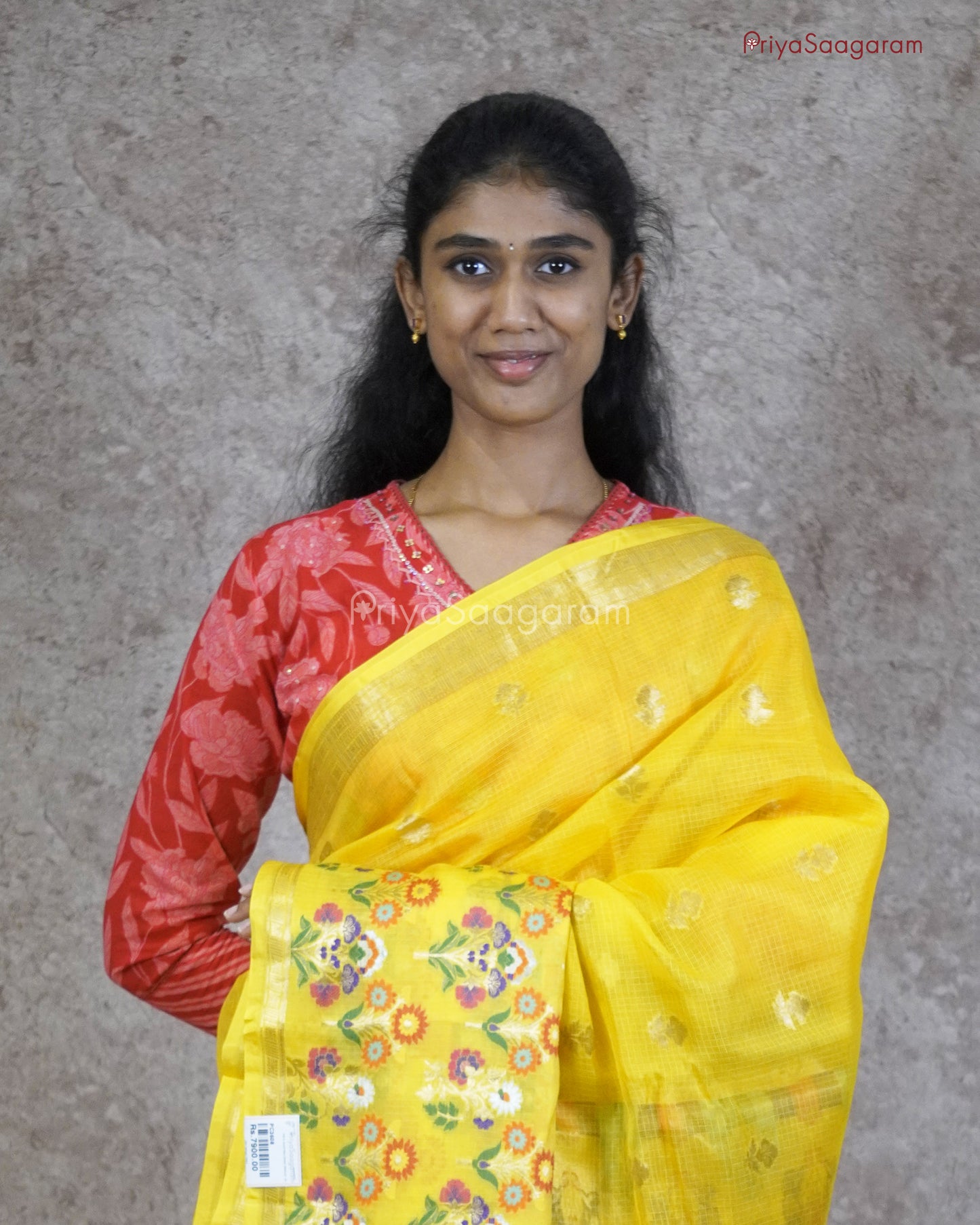 Pineapple Yellow Zari Kota - PC3608