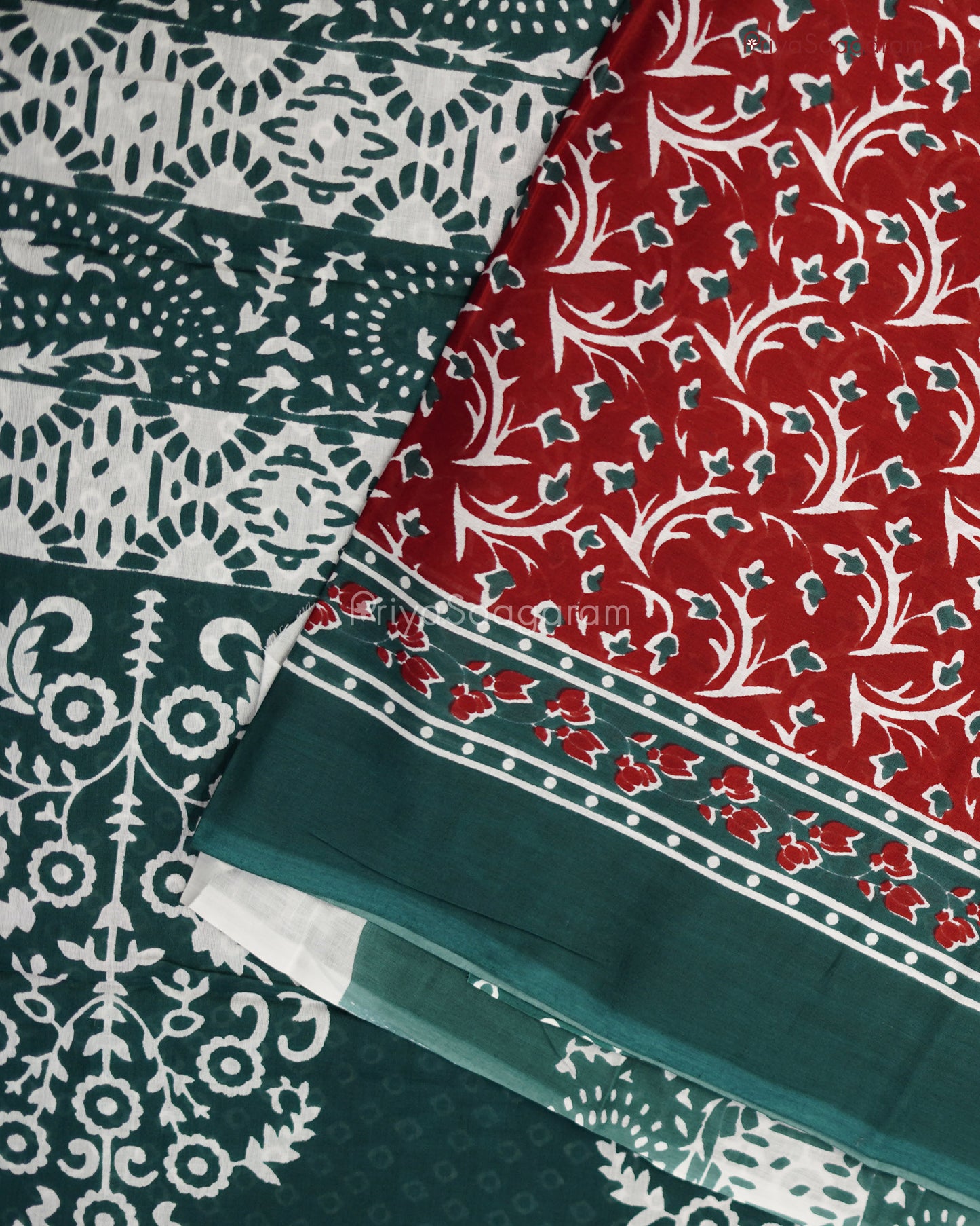 Maroon Block Print Mul Cotton - PD235