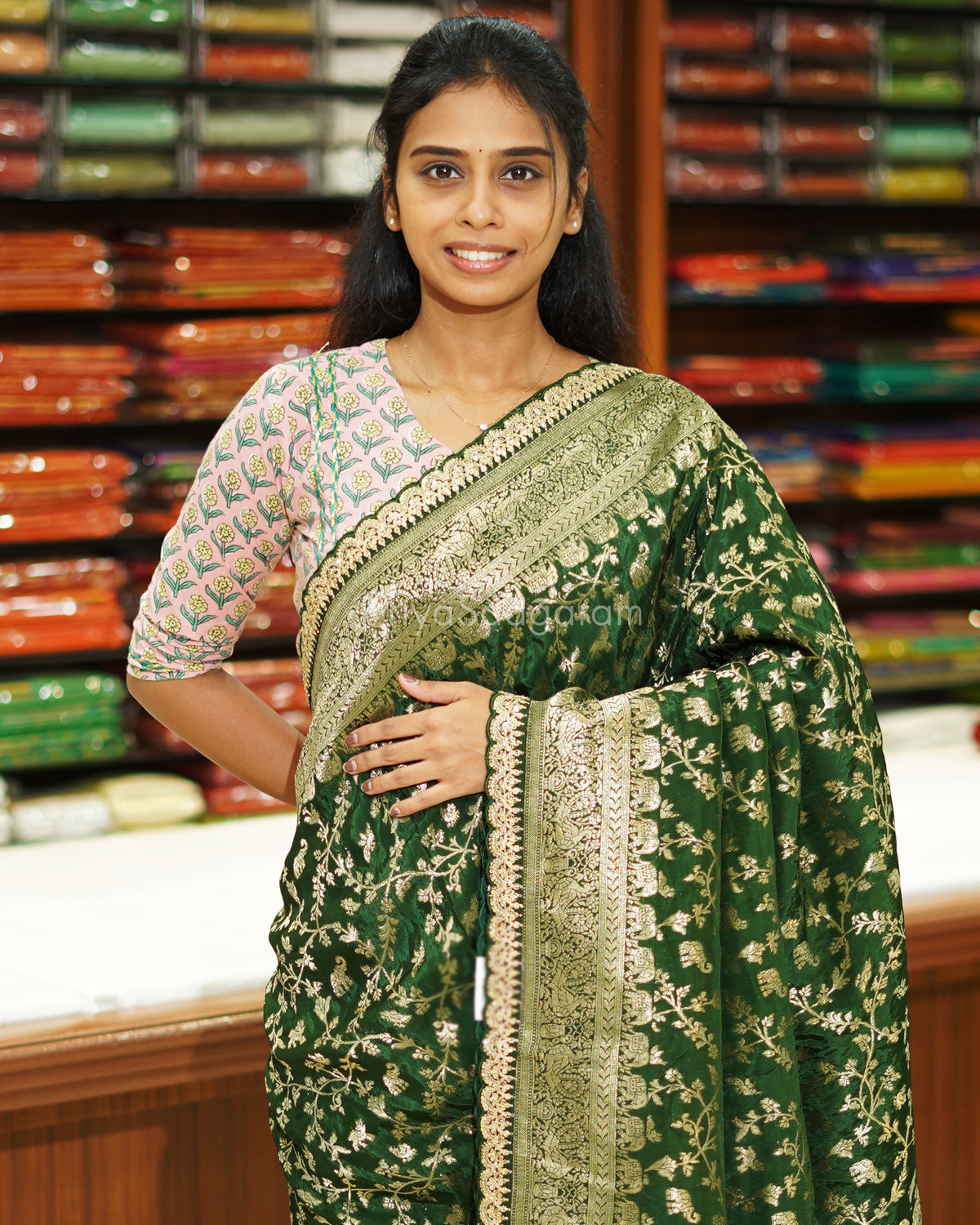 Green Designer Banaras Silk - PE598