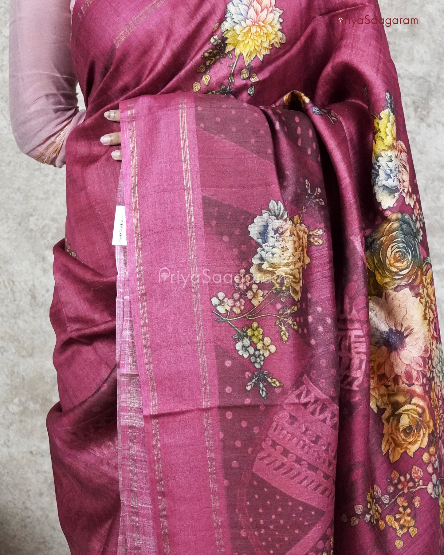 Dark Rouge Pink Tussar - PC112