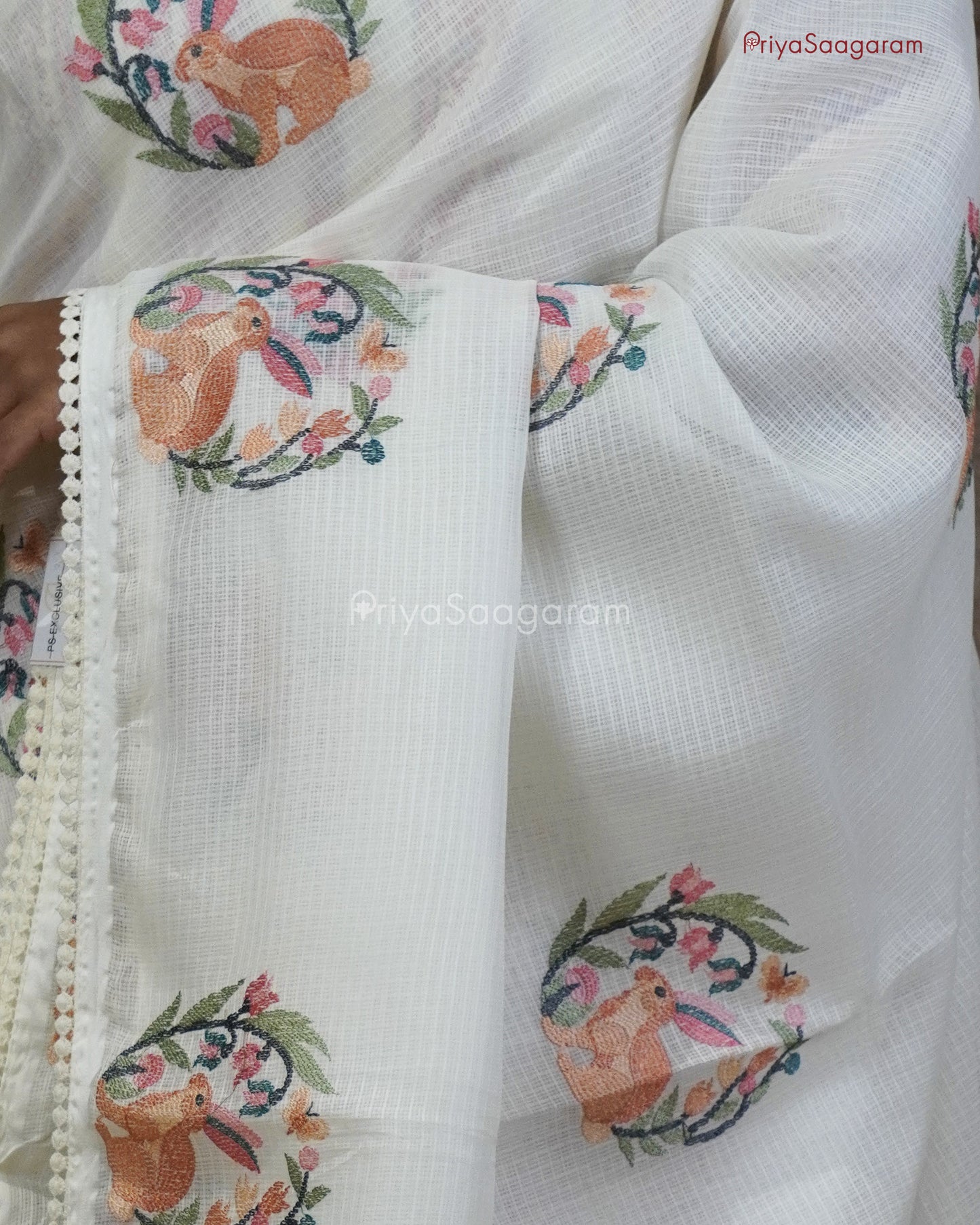 White Embroidery Kota - PC3573