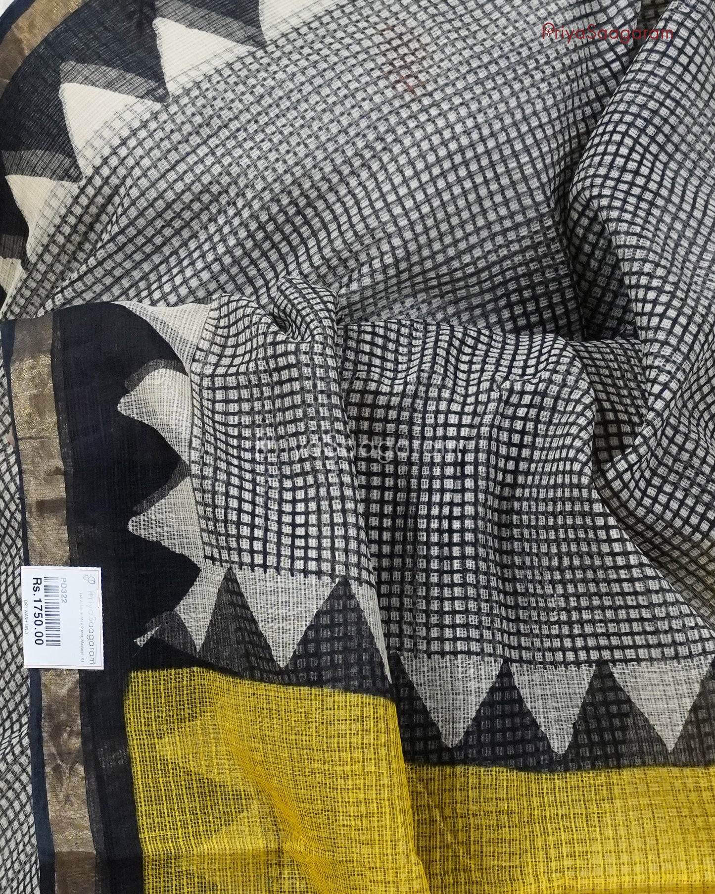 Black and Yellow Kota Doria - PD322