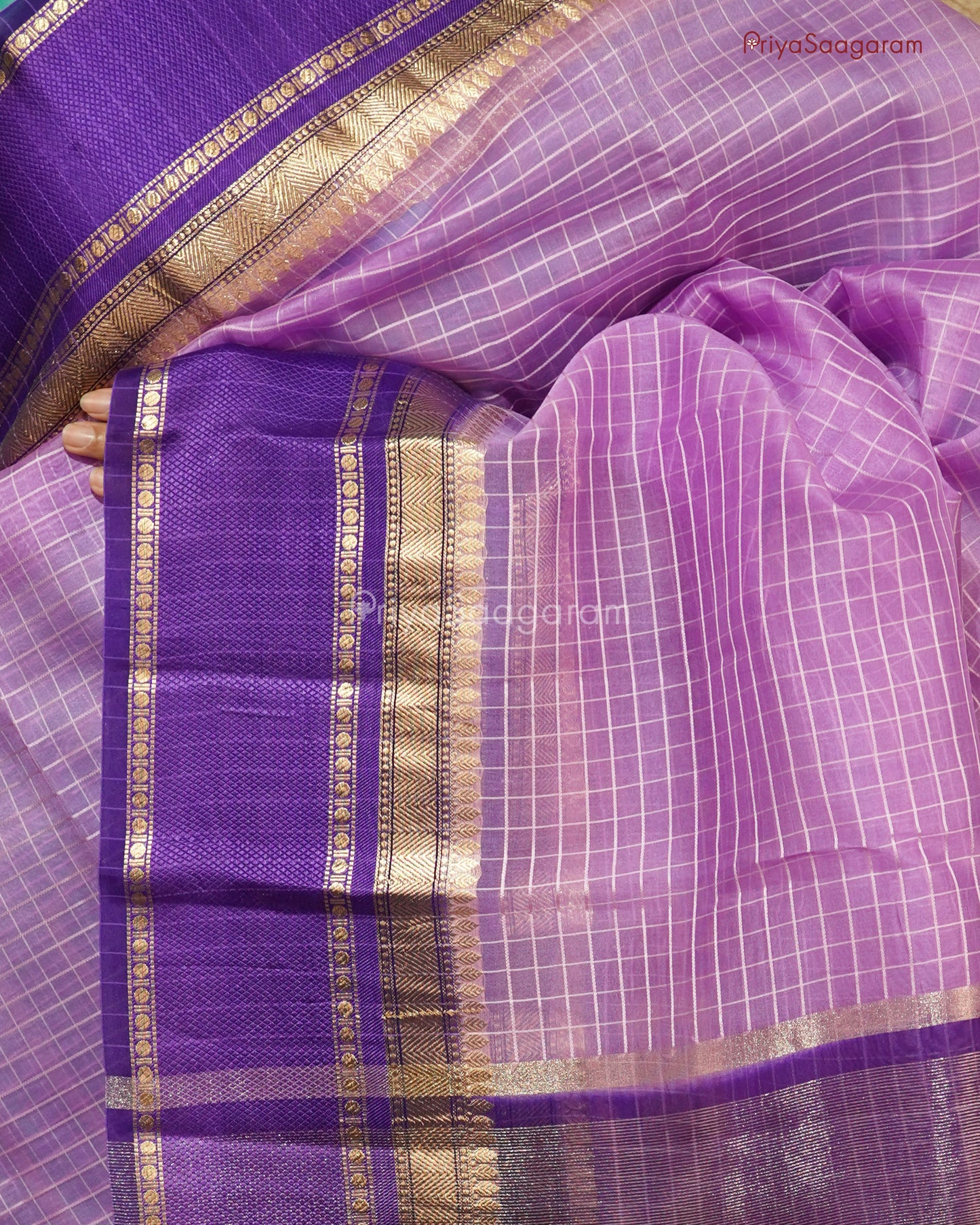 Classic Lavender Banaras Organza - PD1058