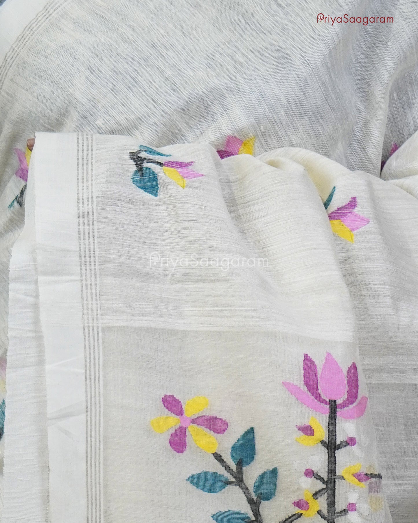 White Jamdhani Tussar - PC3581