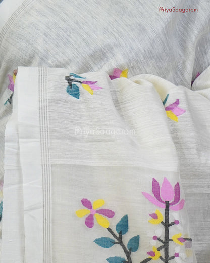 White Jamdhani Tussar - PC3581