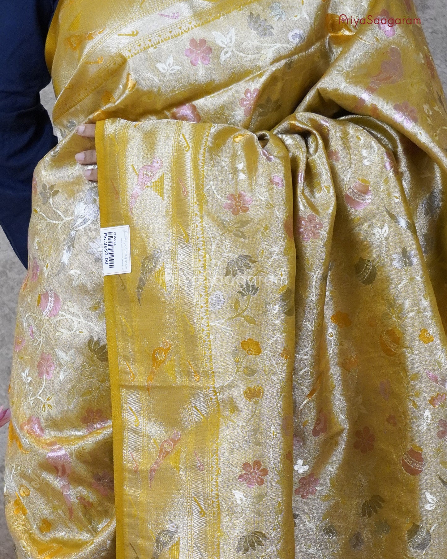 Golden Yellow Banaras Silk - PB5565