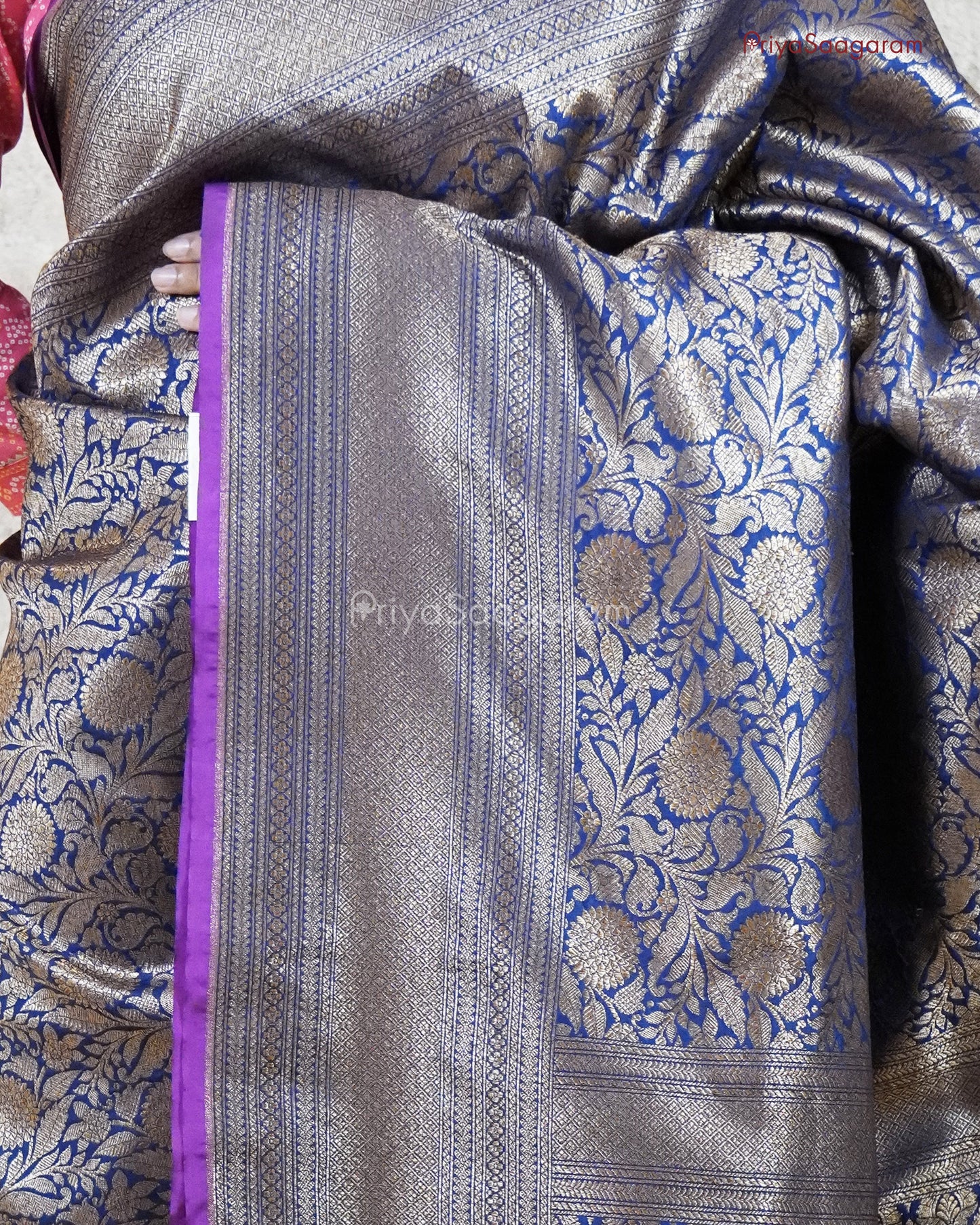Royal Blue Banaras Silk - PB5422