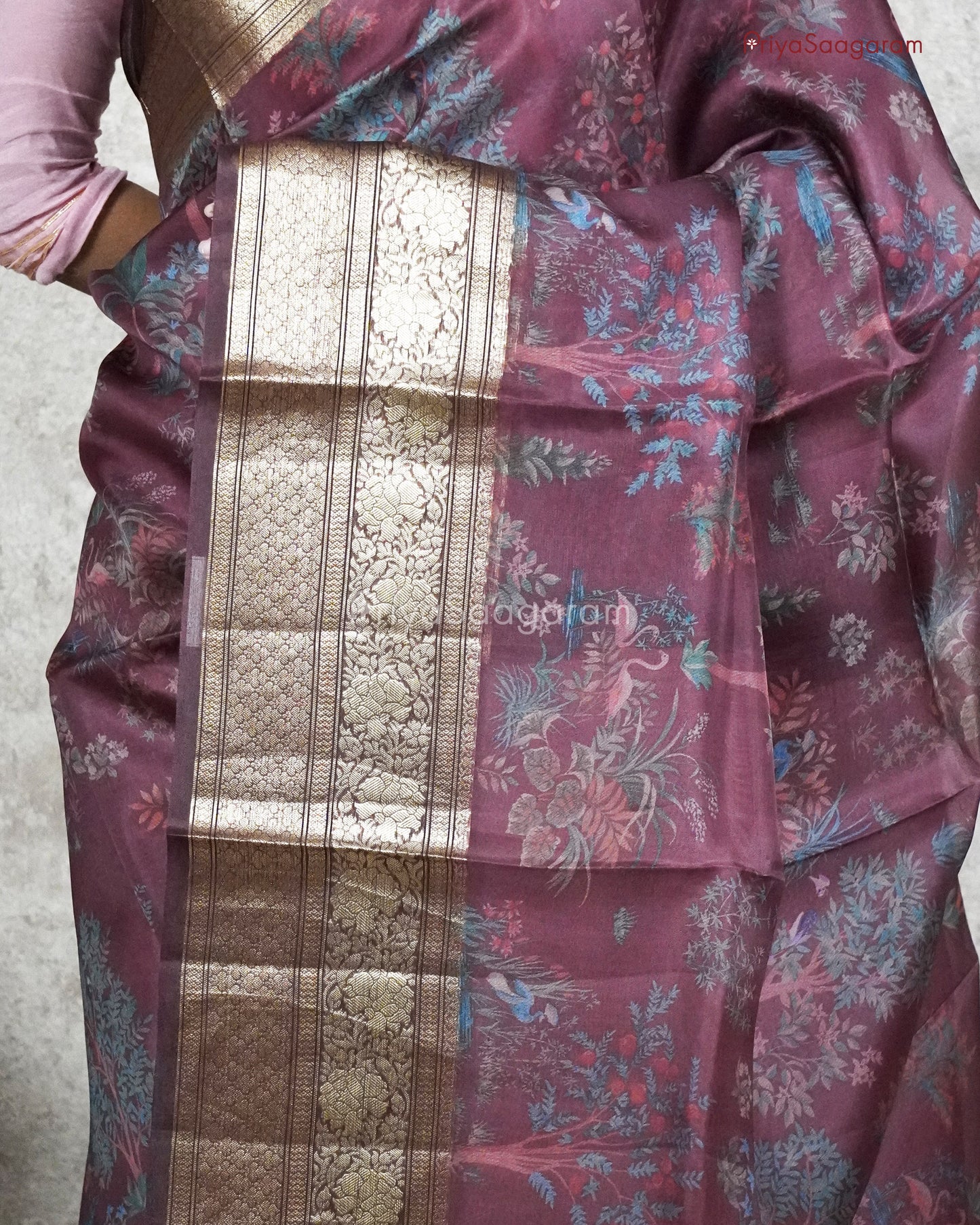 Burgundy Brown Kora Organza - PC512