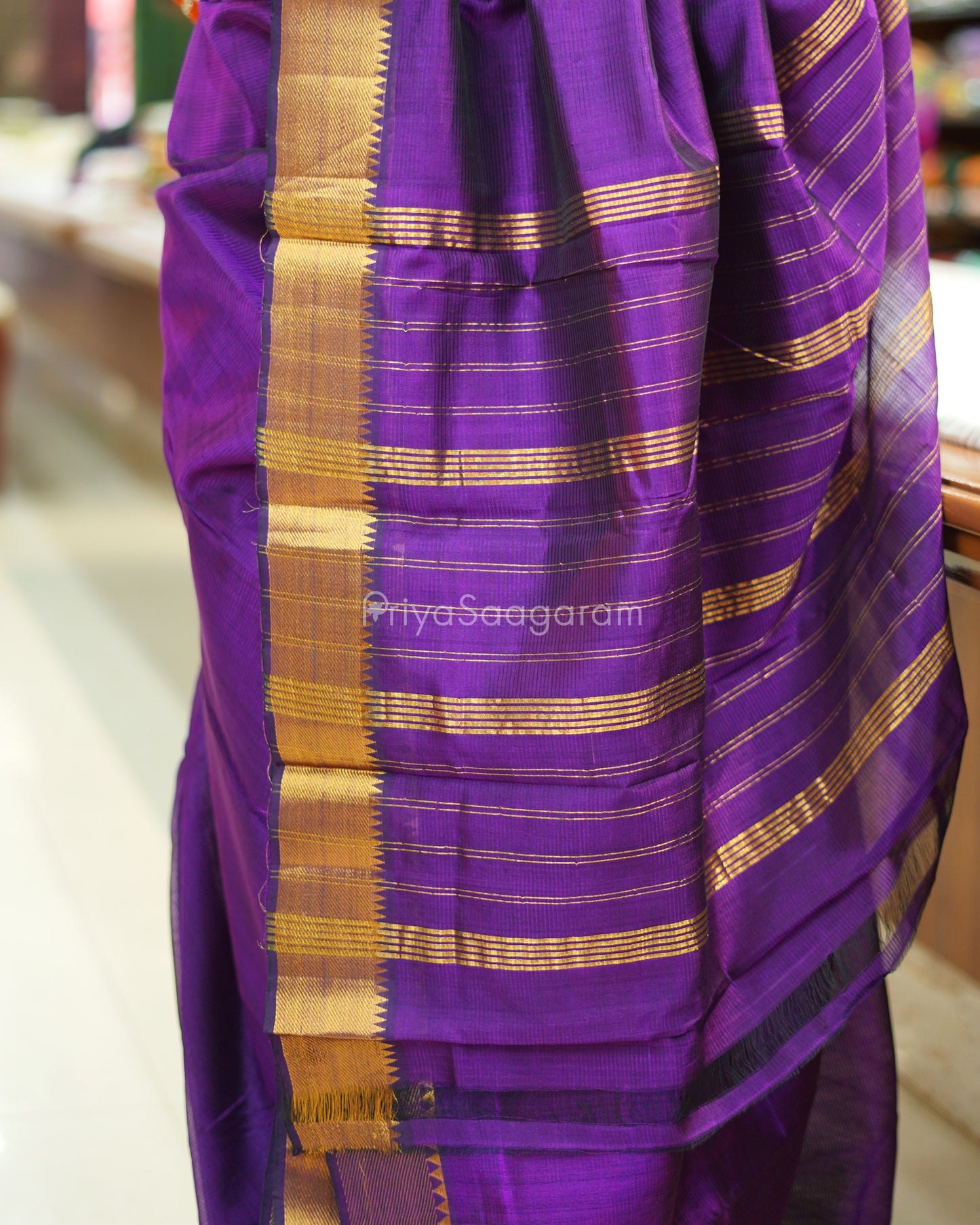Purple Solid Mangalagiri Silk Cotton - N4990