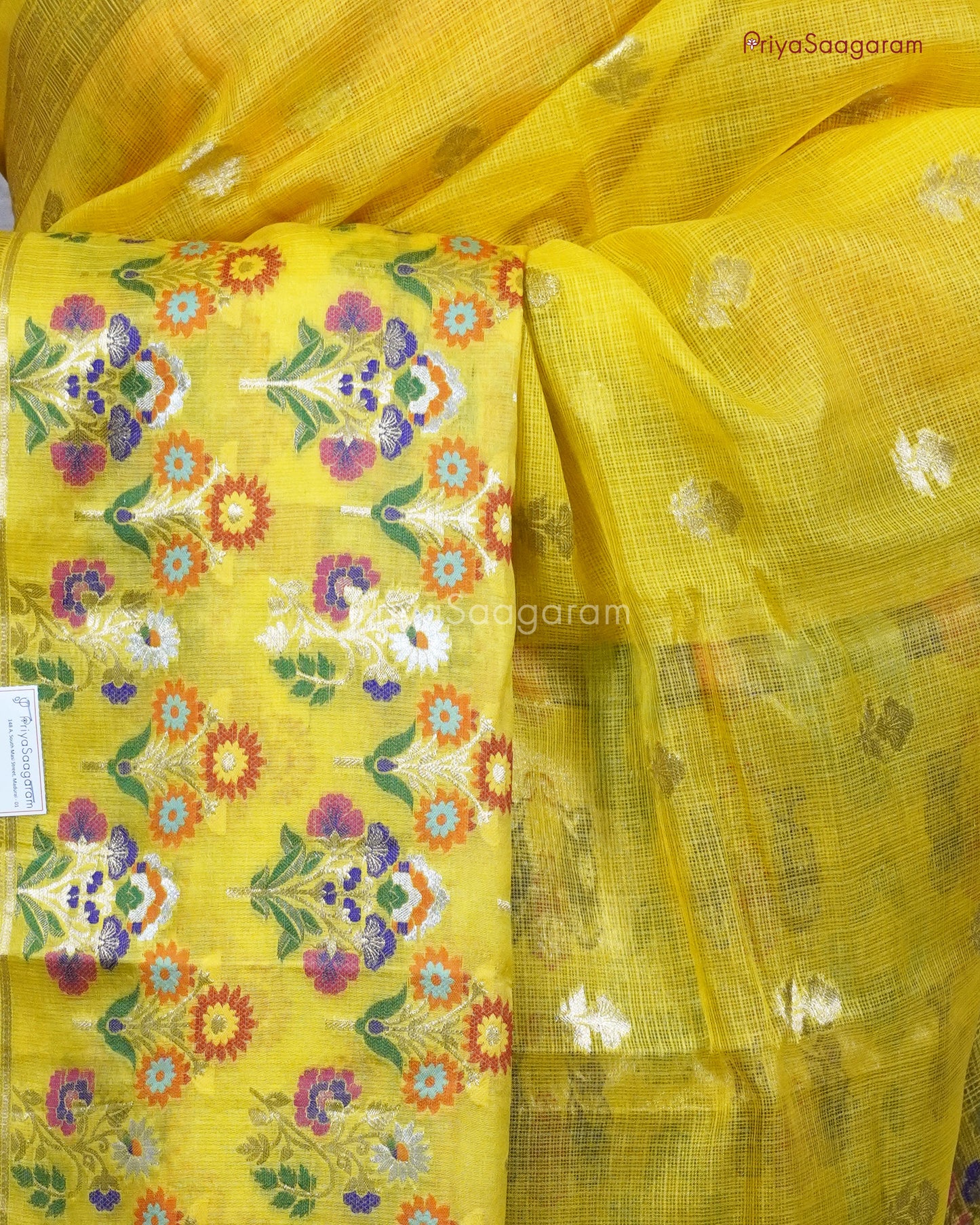 Pineapple Yellow Zari Kota - PC3608