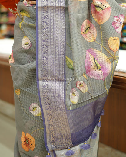Grey Rhythm Supernet Silk Cotton - PD886