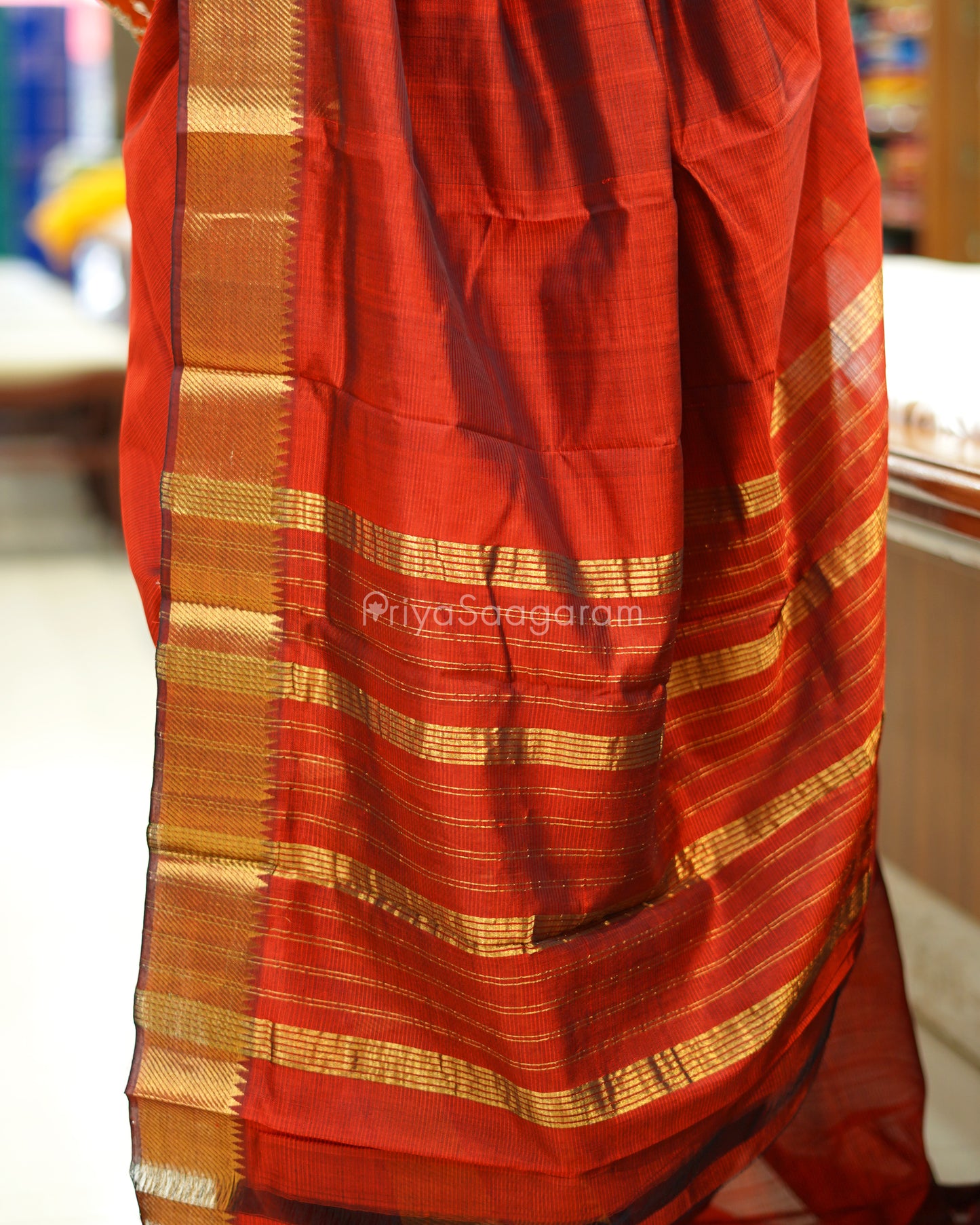 Traditional Red Mangalagiri Silk Cotton - N4320