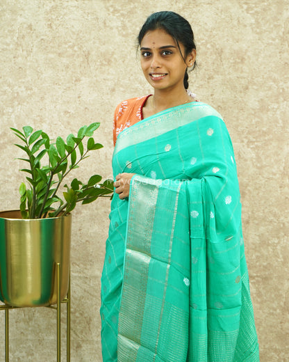 Ocean Green Crepe Silk - PE355