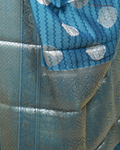 Bold Blue Chanderi - PB1958