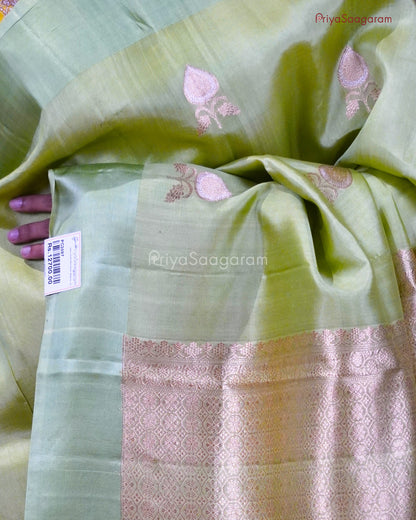 Golden Green Raw Mango Silk - PC3597